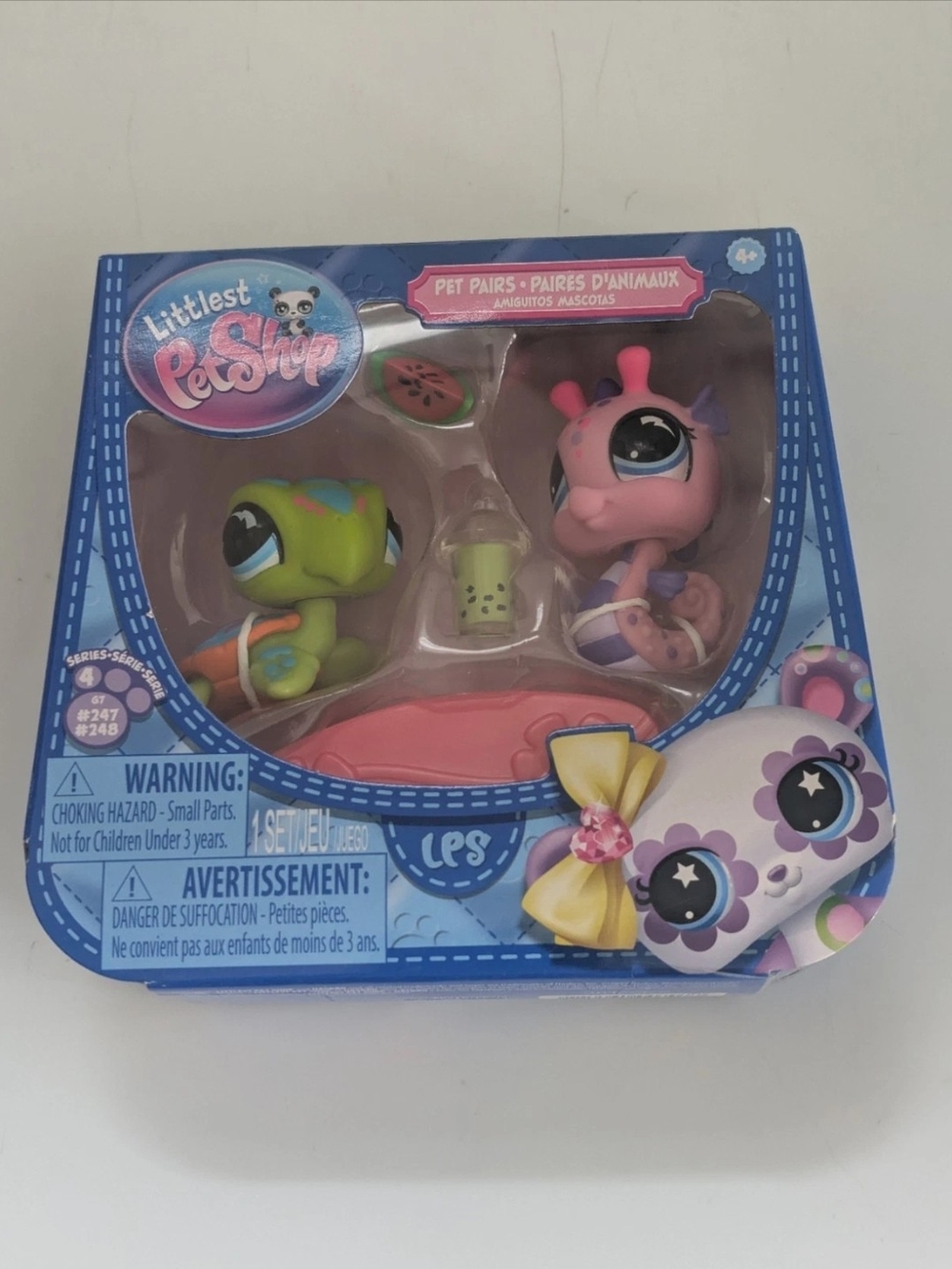 Littlest Pet Shop G7 Pet Pairs - Beach bites #247 Seahorse #248 Sea Turtle BNIB
